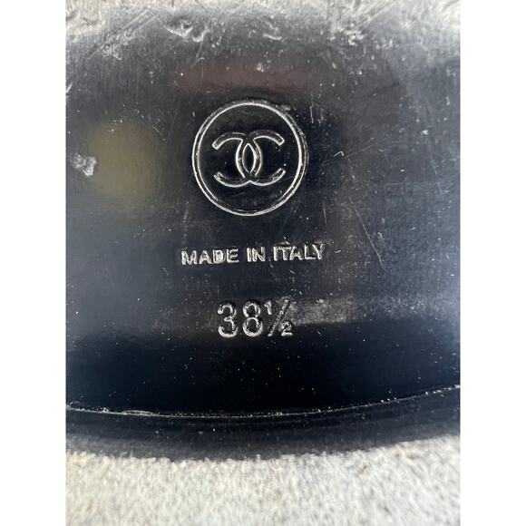 Chanel 2022 CC Logo Glitter Combat Boots Black Runway Virginie Viard 38.5 - Picture 15 of 16